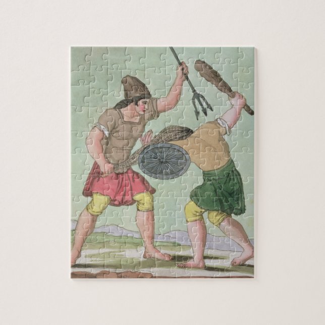 Puzzle Gladiadores romanos, de "L'Antica Roma", 1825 (Vertical)