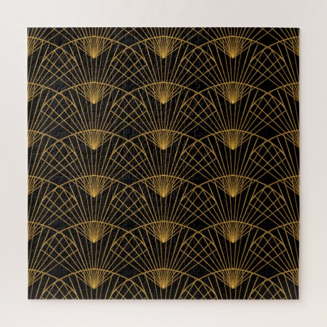 Puzzle Glamour art déco: ventilador dorado. (Vertical)