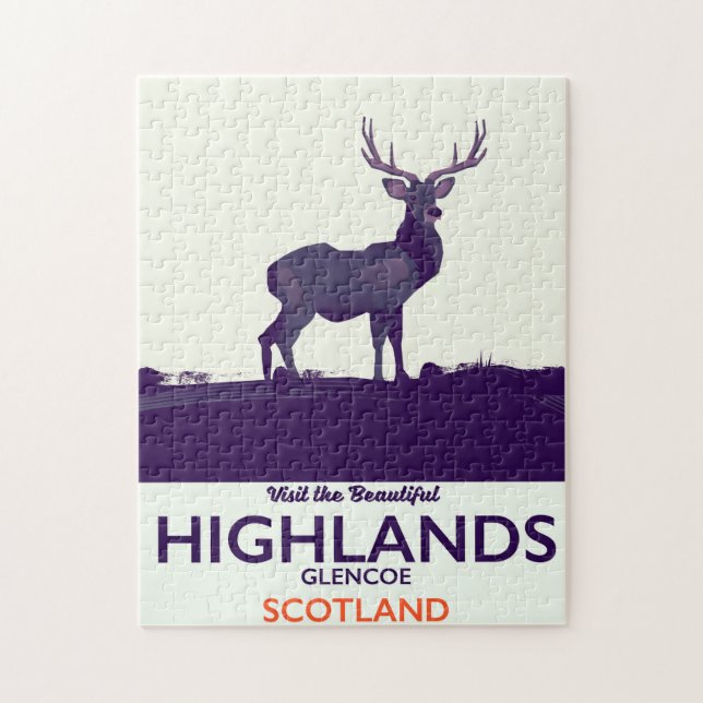 Puzzle Glencoe, huella de vacaciones en las Tierras Altas (Vertical)
