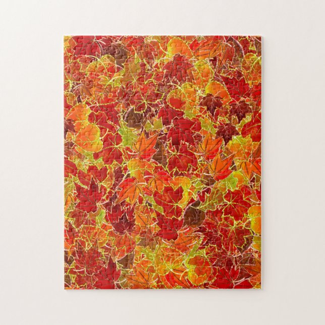 Puzzle Glittery Maple Leaves (Vertical)
