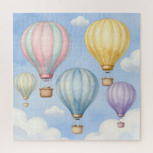 Puzzle Globos aerostáticos pastel cielo