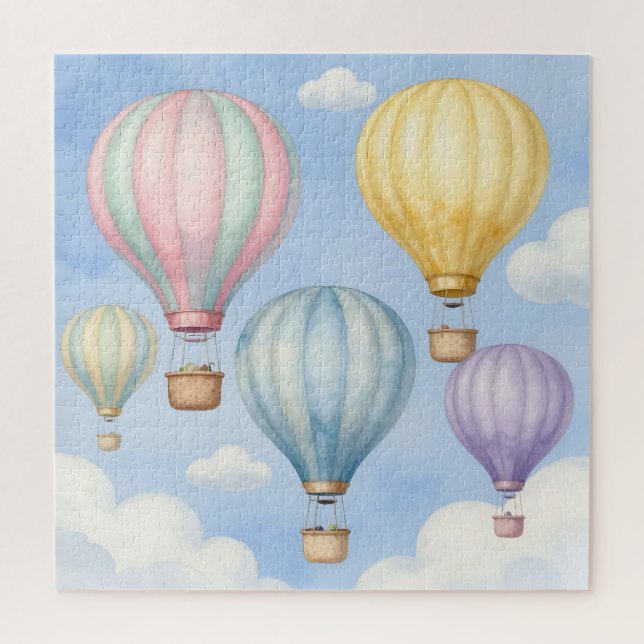 Puzzle Globos aerostáticos pastel cielo (Vertical)