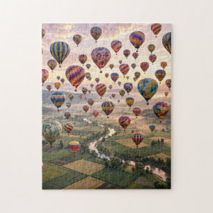 Puzzle Globos aerostáticos sobre el valle al amanecer