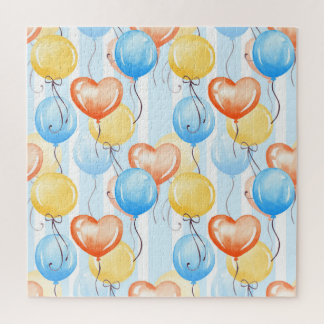 Puzzle Globos coloridos: acuarela sin costuras.