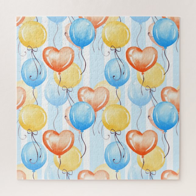 Puzzle Globos coloridos: acuarela sin costuras. (Vertical)