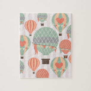 Puzzle Globos de aire caliente Pastel elevándose cielo ra