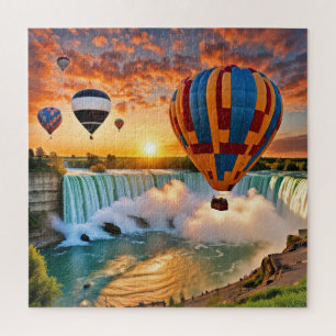 Puzzle Globos de aire caliente sobre las cataratas del Ni