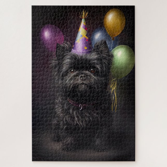 Puzzle Globos de cumpleaños de Affenpinscher Dog (Vertical)