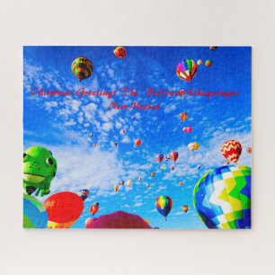 Puzzle Globos Nuevo México. Felicitaciones de Navidad