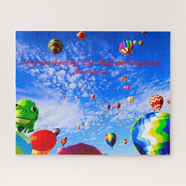 Puzzle Globos Nuevo México. Felicitaciones de Navidad (Horizontal)