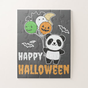 Puzzle Globos Panda Halloween Para Niños Cute Pandas Jigs