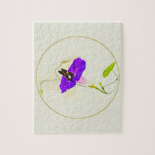 Puzzle Gloria matutina y mariposa