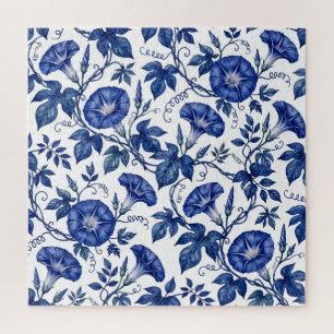 Puzzle Glorias de la Mañana Azul Cobalto Estilo Delft Bla