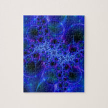 Glow Stars | Arte fractal azul y blanco