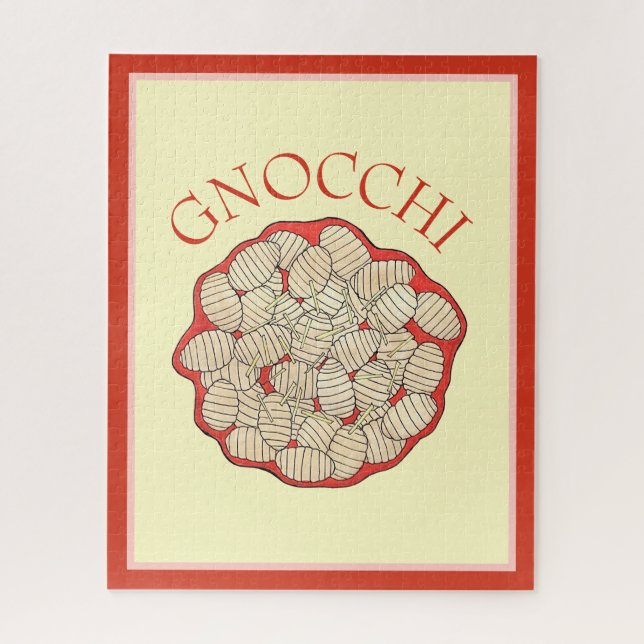 Puzzle Gnocchi Pasta Ilustracion italiano casero (Vertical)