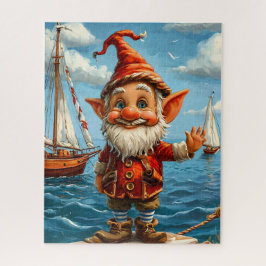 Puzzle Gnome del mar alegre: Saludo en el muelle.