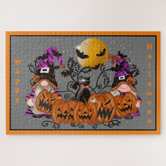 Puzzle Gnome gris de Halloween (Horizontal)