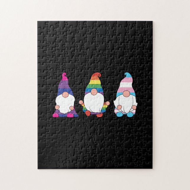 Puzzle Gnome LGBTQ Bisexual aliado transsexual (Vertical)