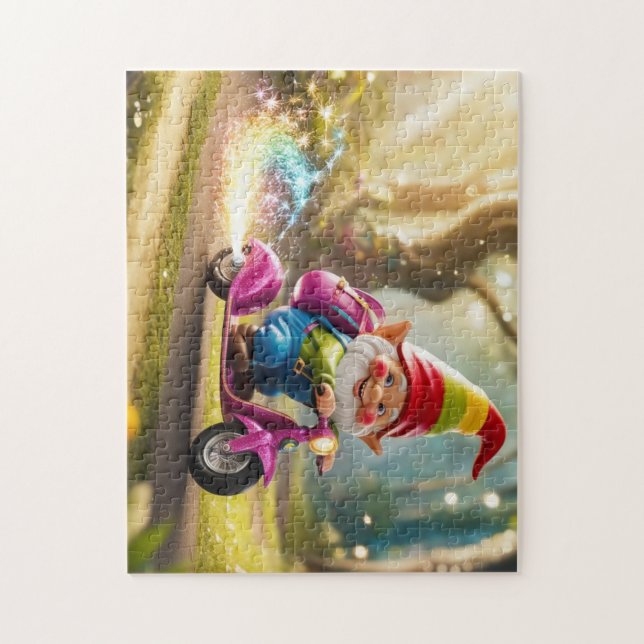 Puzzle Gnome Scootin’ (Vertical)