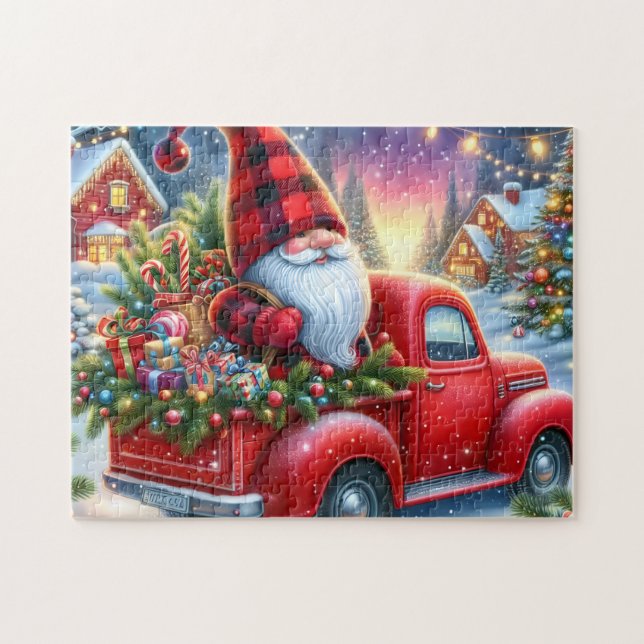 Puzzle Gnome Truck Christmas Tree (Horizontal)