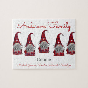 Puzzle Gnomo Elfo de Navidad Personalizado Cuadrillé Rúst