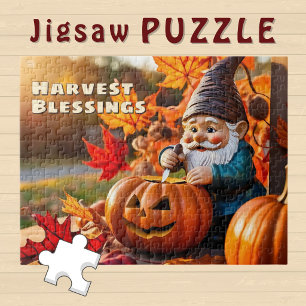Puzzle Gnomo lindo personalizado tallando calabazas Vibra