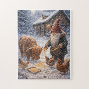 Puzzle Gnomo y mini vaca Highland