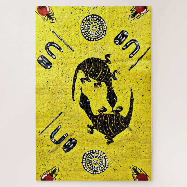 Puzzle Goanna and Honey Ants Bushtucker (Vertical)