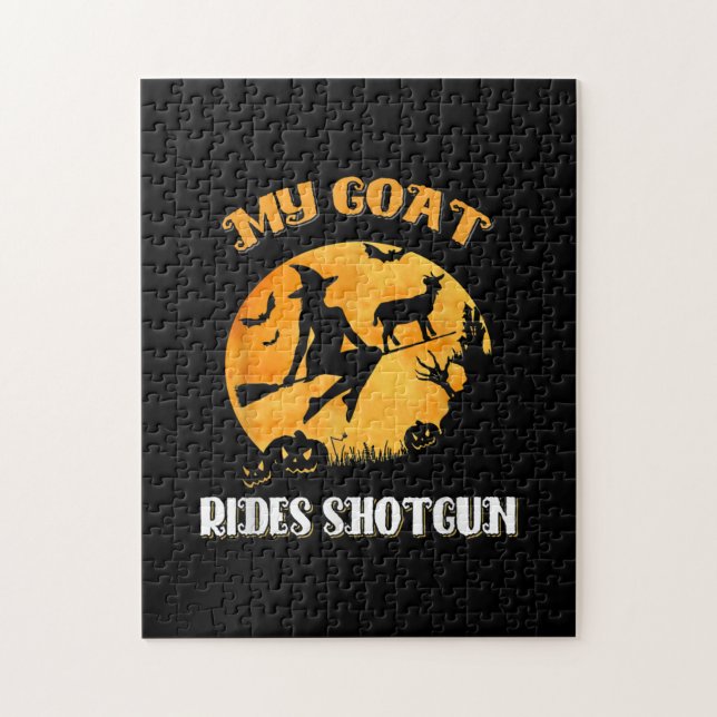 Puzzle Goat Shotgun Scary Halloween (Vertical)