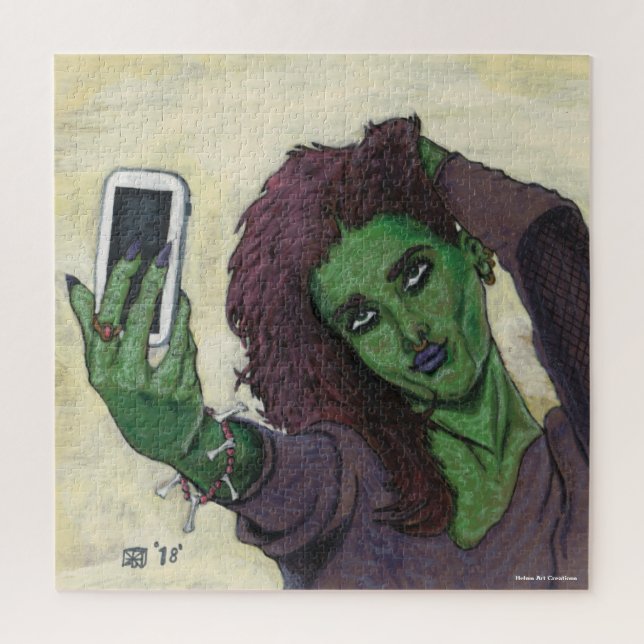 Puzzle Goblin Chica teléfono celular Selfie gran rompecab (Vertical)
