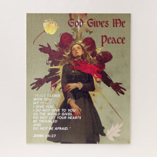 Puzzle God Gives Me Peace - Christian Vintage Retro Anime