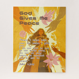 Puzzle God Gives Me Peace - Christian Vintage Retro Anime