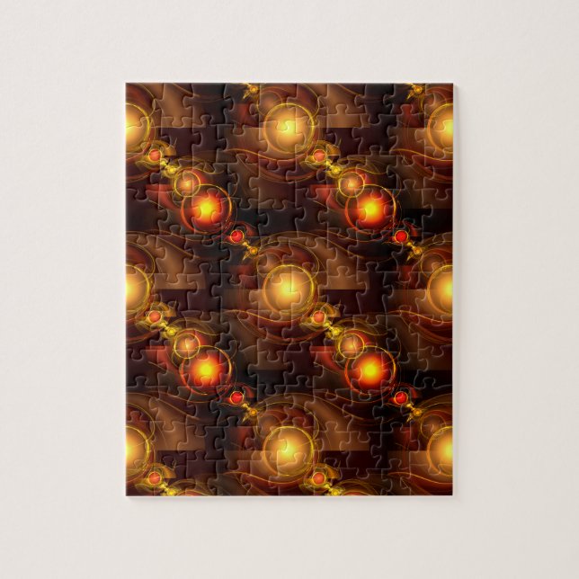 Puzzle Gold Modern Boho Elegant Abstract Art Pattern #501 (Vertical)