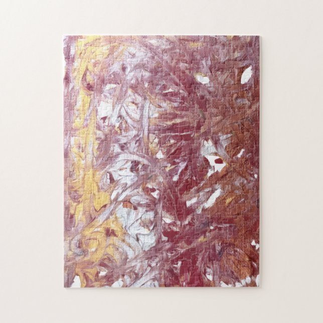 Puzzle Gold, Silver, Red, Rose Gold, Marble Artwork (Vertical)