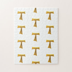 Puzzle Golden 3D Look Franciscan Tau Cross