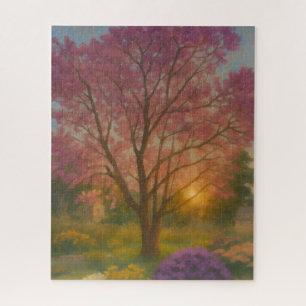Puzzle Golden Bloom - Pintura de los jardines de la puest