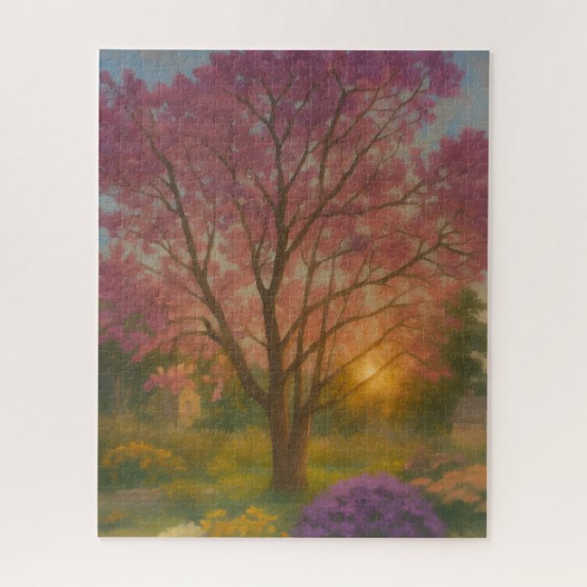 Puzzle Golden Bloom - Pintura de los jardines de la puest (Vertical)
