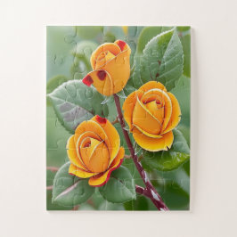 Puzzle Golden Bloom Trio | Yellow Rose Botanical 