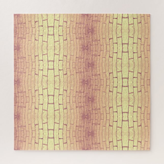 Puzzle Golden Brick Wall – Symmetrical Architectural Patt (Vertical)