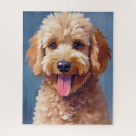 Puzzle Golden Doodle | Pintura Acuarela de Perro Mascota