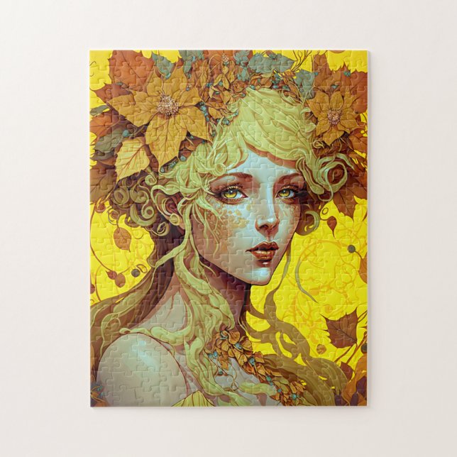 Puzzle Golden Elf Fairy Fae Fantasy Art (Vertical)