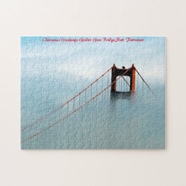 Puzzle Golden Gate Bridge California.Saludos de Navidad