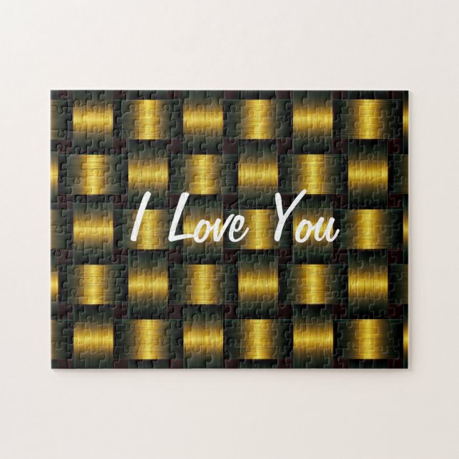 Puzzle Golden Lattice - Te Amo - Agrega tu texto/nombre (Horizontal)