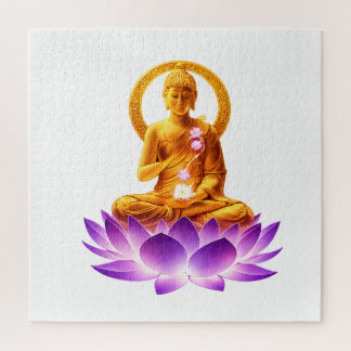 Puzzle Golden Lotus Meditation Buddha Spiritual Yoga Desi