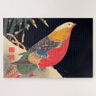 Puzzle Golden Pheasant in the Snow by Ito Jakuchu