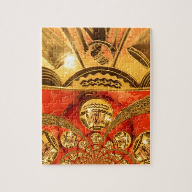 Puzzle Golden red African traditional art (Vertical)