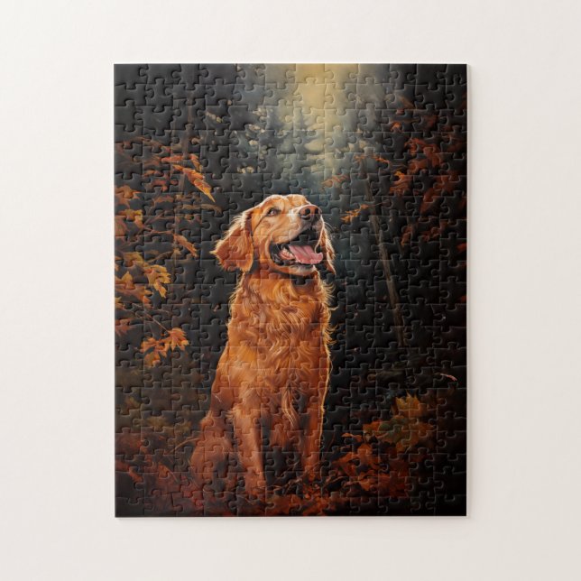 Puzzle Golden Retriever de noche (Vertical)