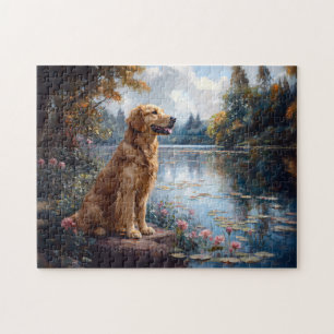 Puzzle Golden Retriever Lake Lily Pads