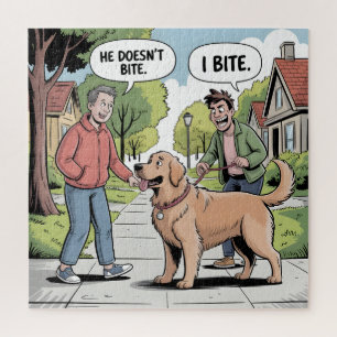 Puzzle Golden Retriever muerdo divertido Cartoon