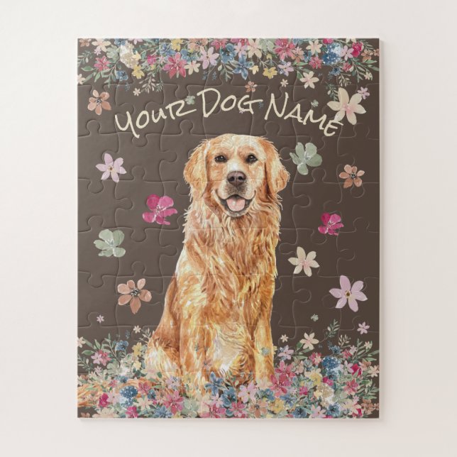 Puzzle Golden Retriever perro mediano marrón (Vertical)